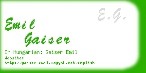 emil gaiser business card